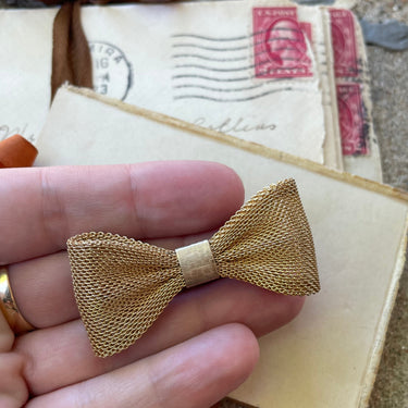 1980's Mesh BowTie Brooch Jewelry Bloomers and Frocks
